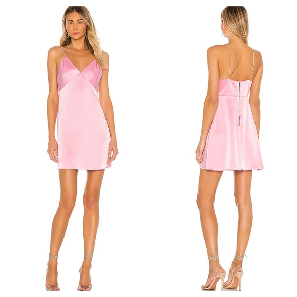 ALICE+OLIVIA MELINDA SEAMED SLIP MINI DRESS - Picture 1 of 3